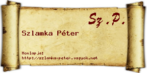 Szlamka Péter névjegykártya